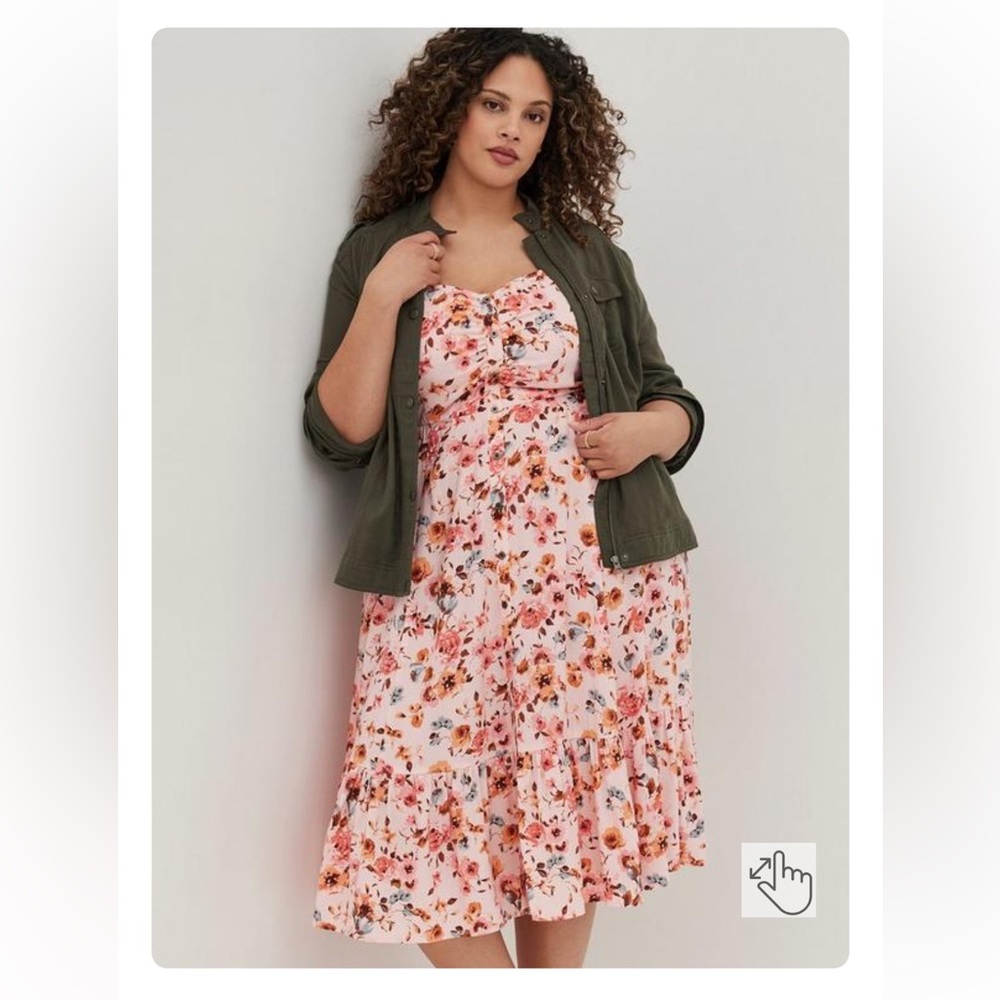 torrid Pink Floral Midi Sundress - Picture 9 of 10